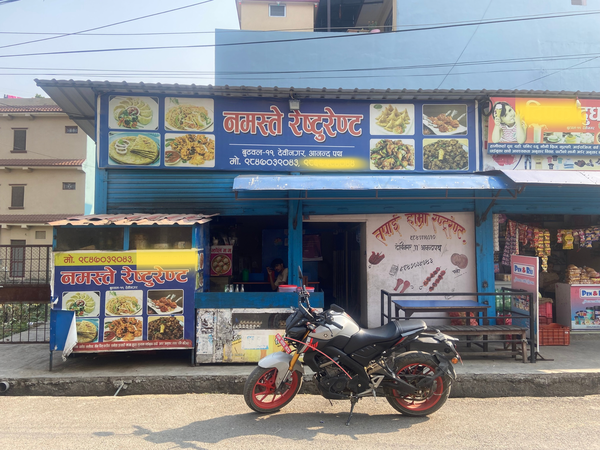 Running Restaurent is for sale at Devinagar chaupari infront of Black Forest